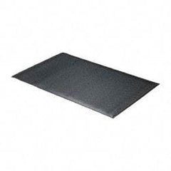 Wearwell - 5' Long x 3' Wide, Dry Environment, Anti-Fatigue Matting - Black, Vinyl with Vinyl Sponge Base, Rounded on 4 Sides - USA Tool & Supply