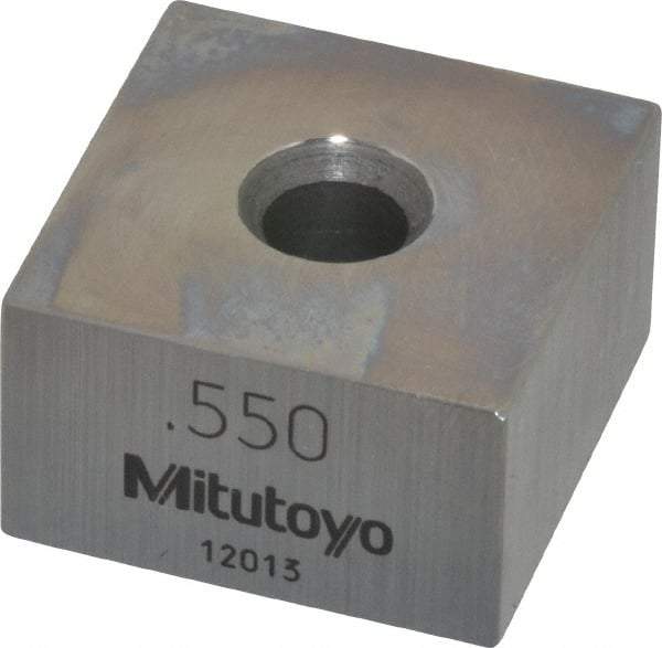 Mitutoyo - 0.55" Square Steel Gage Block - Accuracy Grade 0, Includes Certificate of Inspection - USA Tool & Supply