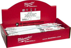 Milwaukee Tool - 9" Long x 1" Thick, Bi-Metal Reciprocating Saw Blade - Straight Profile, 18 TPI, Toothed Edge, Universal Shank - USA Tool & Supply