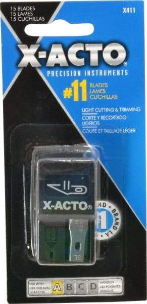 X-ACTO - 15 Piece Steel Hobby Blade - 1-19/32" OAL - USA Tool & Supply