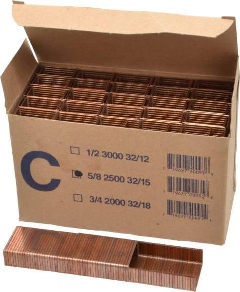 Made in USA - 1-1/4" Wide Carton Staples - 5/8" Leg Length - USA Tool & Supply