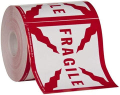 Made in USA - Fragile Shipping Label - 4" High x 4" Wide - USA Tool & Supply