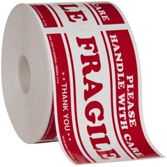 Made in USA - Fragile Please Handle With Care Shipping Label - 5" High x 3" Wide - USA Tool & Supply