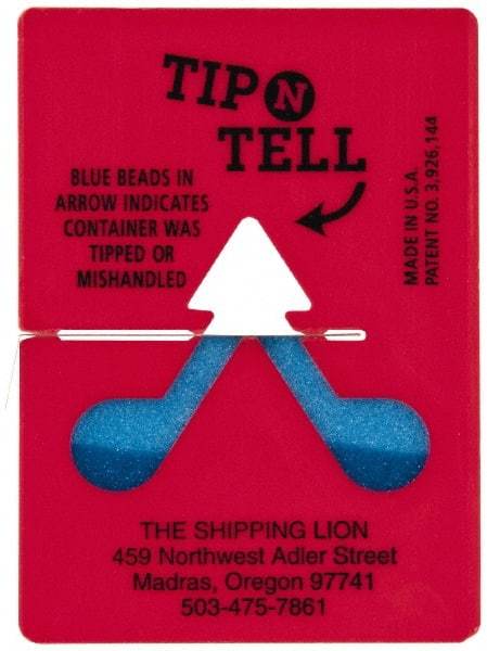 Made in USA - Tip-N-Tell Concealed Damage Indicators Shipping Label - Red and Black on White - USA Tool & Supply