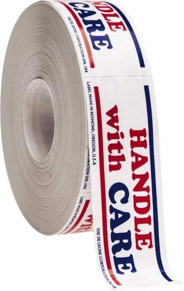 Made in USA - Handle With Care Shipping Label - 3" High x 1" Wide - USA Tool & Supply