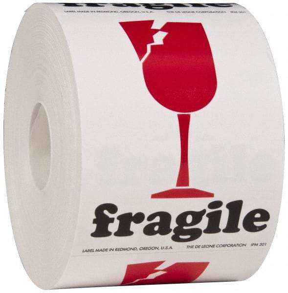 Made in USA - Fragile Shipping Label - 3" High x 4" Wide - USA Tool & Supply
