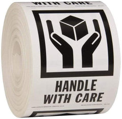 Made in USA - Handle With Care Shipping Label - 3" High x 4" Wide - USA Tool & Supply