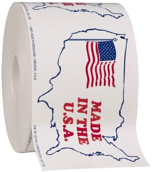 Made in USA - Made in the U.S.A. Shipping Label - 5" High x 3" Wide - USA Tool & Supply