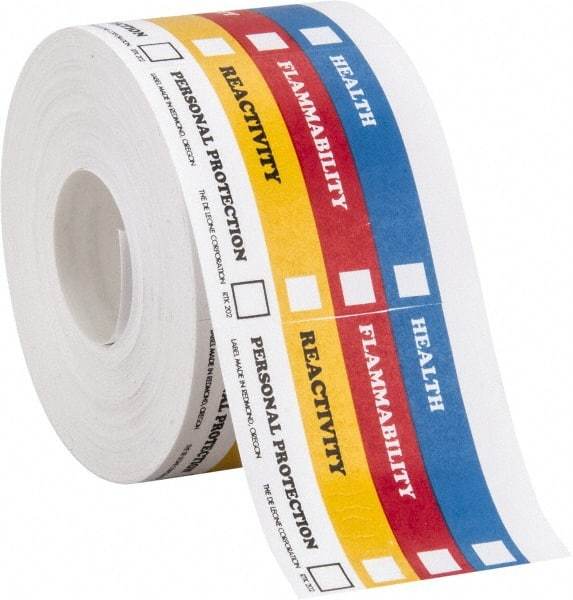 Made in USA - Health, Flammability, Reactivity, Personal Protection Shipping Label - 2" High x 2" Wide - USA Tool & Supply