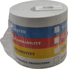 Made in USA - Health, Flammability, Reactivity, Personal Protection Shipping Label - 4" High x 4" Wide - USA Tool & Supply