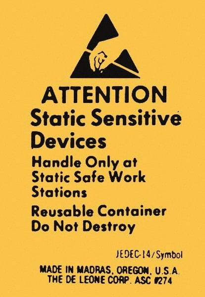 Made in USA - Attention Static Sensitive Devices Shipping Label - 1-3/4" High x 2-1/2" Wide - USA Tool & Supply