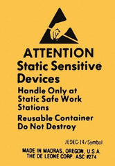 Made in USA - Attention Static Sensitive Devices Shipping Label - 1-3/4" High x 2-1/2" Wide - USA Tool & Supply