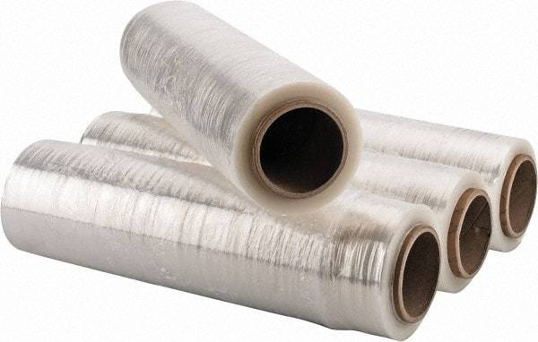 Stretch Associates - 18" x 1,500' 75 Gauge Clear Hand Held Stretch & Pallet Wrap for Use with Dispenser - 4 Piece, 75 Gauge, Clear - USA Tool & Supply