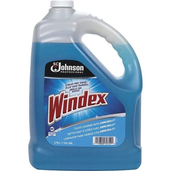 Windex - 1 Gal Bottle Ammonia Glass Cleaner - Use on Chrome, Hard Surfaces, Plexiglass, Stainless Steel - USA Tool & Supply