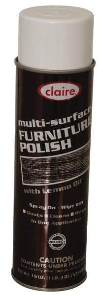 Made in USA - 20 Fluid Ounce Furniture Polish - Lemon Scent, Aerosol - USA Tool & Supply