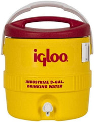 Igloo - 3 Gal Beverage Cooler - Plastic, Yellow/Red - USA Tool & Supply