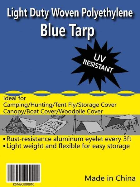 Value Collection - 40' Long x 20' Wide Polyethylene Tarp & Dust Cover - Blue - USA Tool & Supply