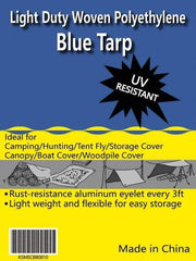 Value Collection - 40' Long x 20' Wide Polyethylene Tarp & Dust Cover - Blue - USA Tool & Supply