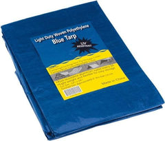 Value Collection - 16' Long x 12' Wide Polyethylene Tarp & Dust Cover - Blue, Grommet - USA Tool & Supply