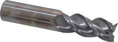 Niagara Cutter - 3/4", 1-5/8" LOC, 3/4" Shank Diam, 4" OAL, 3 Flute, Solid Carbide Square End Mill - Single End, TiCN Finish, Spiral Flute, 45° Helix, Centercutting, Right Hand Cut, Right Hand Flute, Series A345 - USA Tool & Supply