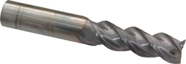 Niagara Cutter - 3/4", 2-1/4" LOC, 3/4" Shank Diam, 5" OAL, 3 Flute, Solid Carbide Square End Mill - Single End, TiCN Finish, Spiral Flute, 45° Helix, Centercutting, Right Hand Cut, Right Hand Flute, Series A345 - USA Tool & Supply
