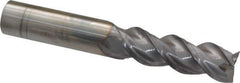 Niagara Cutter - 3/4", 2-1/4" LOC, 3/4" Shank Diam, 5" OAL, 3 Flute, Solid Carbide Square End Mill - Single End, TiCN Finish, Spiral Flute, 45° Helix, Centercutting, Right Hand Cut, Right Hand Flute, Series A345 - USA Tool & Supply