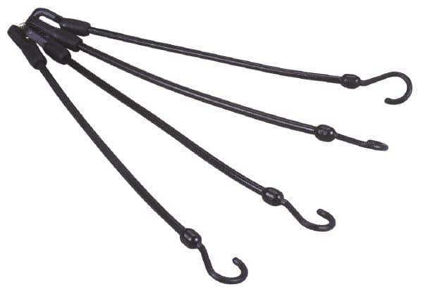 The Perfect Bungee - Stretch-n-Flex Web Tie Down with Molded in Hook & Safety Clasp - 24" OAL, Blue - USA Tool & Supply