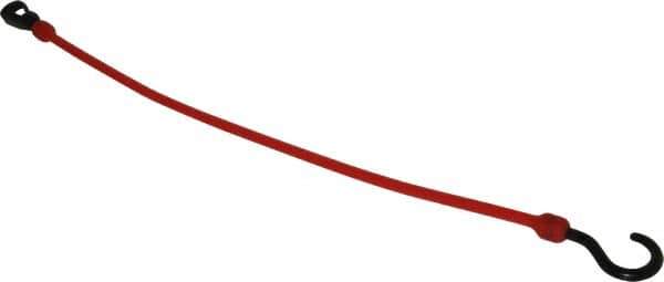The Perfect Bungee - Stretch-n-Flex Web Tie Down with Molded in Hook & Safety Clasp - 24" OAL, Red - USA Tool & Supply