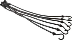 The Perfect Bungee - Stretch-n-Flex Web Tie Down with Molded in Hook & Safety Clasp - 24" OAL, Black - USA Tool & Supply