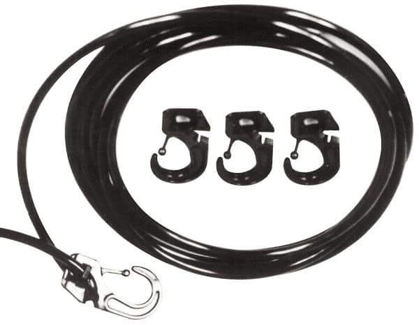 Polyflex - 10' Long x 1/4" Diam, Blue Tie Down Rope Kit - With 4 Hooks - USA Tool & Supply