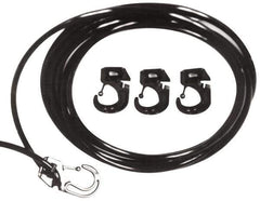 Polyflex - 10' Long x 1/4" Diam, Blue Tie Down Rope Kit - With 4 Hooks - USA Tool & Supply