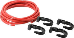 Polyflex - 10' Long x 5/16" Diam, Red Tie Down Rope Kit - With 4 Hooks - USA Tool & Supply