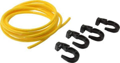 Polyflex - 10' Long x 5/16" Diam, Yellow Tie Down Rope Kit - With 4 Hooks - USA Tool & Supply