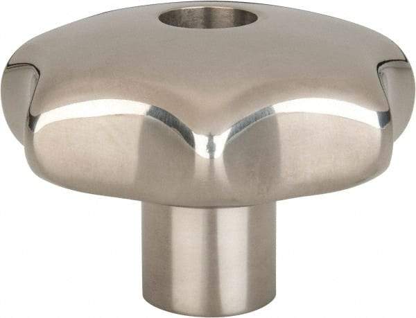 KIPP - 2.48" Head Diam, 7 Point Lobed Knob - 1/2-13 Hole, Stainless Steel - USA Tool & Supply