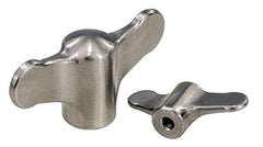 KIPP - 10-24 Hole Thread, 50mm Head Length, Stainless Steel, Tapped Bar / Wing Knob - 2.3mm Hole Depth, 14mm Hub Diam, 11.5mm Hub Height - USA Tool & Supply