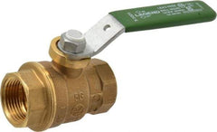 Legend Valve - 3/4" Pipe, Full Port, Brass Full Port Ball Valve - Bi-Directional, FNPT x FNPT Ends, Quarter Turn Handle, 600 WOG, 150 WSP - USA Tool & Supply