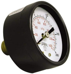 Winters - 1-1/2" Dial, 1/8 Thread, 0-100 Scale Range, Pressure Gauge - Center Back Connection Mount, Accurate to 3-2-3% of Scale - USA Tool & Supply