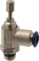 Value Collection - 145 Max psi, Meter Out Screw Adjusted Flow Control Valve - Buna N O Ring, 1/8" Tube Outside Diam - USA Tool & Supply