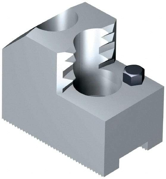 Schunk - 165 to 209.95mm Chuck Diam Compatibility, Steel 1.5mm x 60° Serrated Hard Lathe Top Jaws - 14mm Groove Width, 35mm Wide x 2-5/64" High - USA Tool & Supply