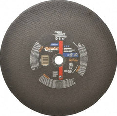 Norton - 14" Aluminum Oxide Cutoff Wheel - 1/8" Thick, 1" Arbor, 4,365 Max RPM, Use with Stationary Tools - USA Tool & Supply