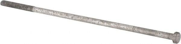 Value Collection - 7/8-9 Thread, 28" Length Under Head, Steel Hex Head Bolt - Hot Dipped Galvanized Coated, UNC Thread, ASTM A307, Grade 2 - USA Tool & Supply