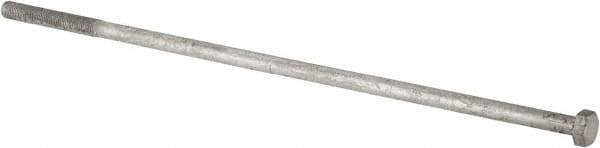 Value Collection - 7/8-9 Thread, 30" Length Under Head, Steel Hex Head Bolt - Hot Dipped Galvanized Coated, UNC Thread, ASTM A307, Grade 2 - USA Tool & Supply