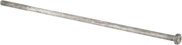 Value Collection - 7/8-9 Thread, 32mm Length Under Head, Steel Hex Head Bolt - Hot Dipped Galvanized Coated, UNC Thread, ASTM A307, Grade 2 - USA Tool & Supply