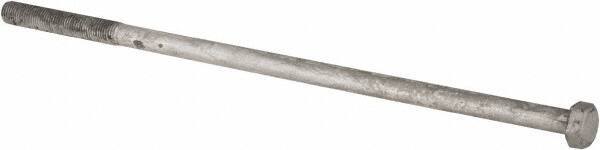Value Collection - 1-8 Thread, 26" Length Under Head, Steel Hex Head Bolt - Hot Dipped Galvanized Coated, UNC Thread, ASTM A307, Grade 2 - USA Tool & Supply