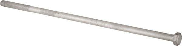 Value Collection - 1-8 Thread, 30" Length Under Head, Steel Hex Head Bolt - Hot Dipped Galvanized Coated, UNC Thread, ASTM A307, Grade 2 - USA Tool & Supply