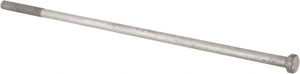 Value Collection - 1-8 Thread, 34" Length Under Head, Steel Hex Head Bolt - Hot Dipped Galvanized Coated, UNC Thread, ASTM A307, Grade 2 - USA Tool & Supply