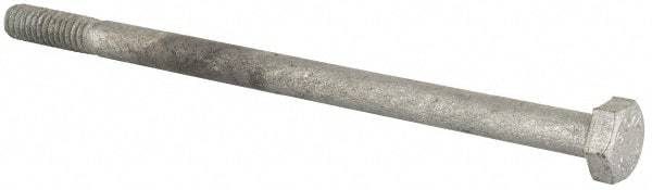 Value Collection - 1/4-20 Thread, 4-1/2" Length Under Head, Steel Hex Head Bolt - Hot Dipped Galvanized Coated, UNC Thread, ASTM A307, Grade 2 - USA Tool & Supply