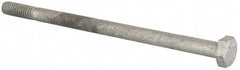 Value Collection - 1/4-20 Thread, 4-1/2" Length Under Head, Steel Hex Head Bolt - Hot Dipped Galvanized Coated, UNC Thread, ASTM A307, Grade 2 - USA Tool & Supply