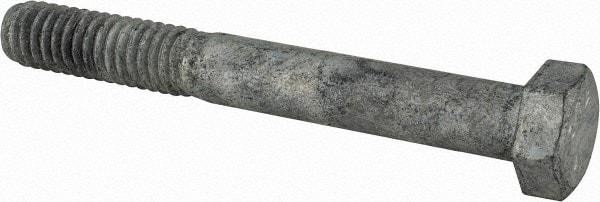 Value Collection - 5/16-18 Thread, 2-1/2" Length Under Head, Steel Hex Head Bolt - Hot Dipped Galvanized Coated, UNC Thread, ASTM A307, Grade 2 - USA Tool & Supply