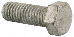 Value Collection - 7/16-14 Thread, 1-1/4" Length Under Head, Steel Hex Head Bolt - Hot Dipped Galvanized Coated, UNC Thread, ASTM A307, Grade 2 - USA Tool & Supply